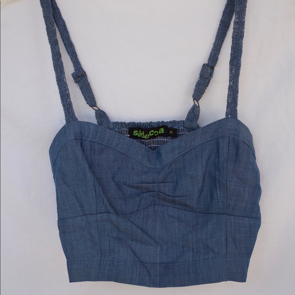 Light Denim Crop Top